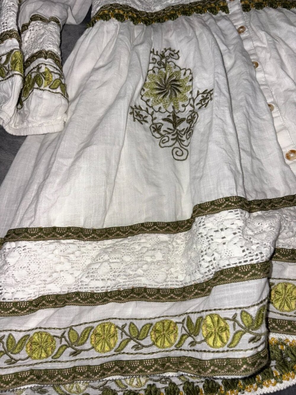 Anthropologie Large Maeve Long-Sleeve Embroidered Boho Mini Dress - Picture 7 of 10